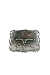 Nocona Flower Texas LongHorn Belt Buckle