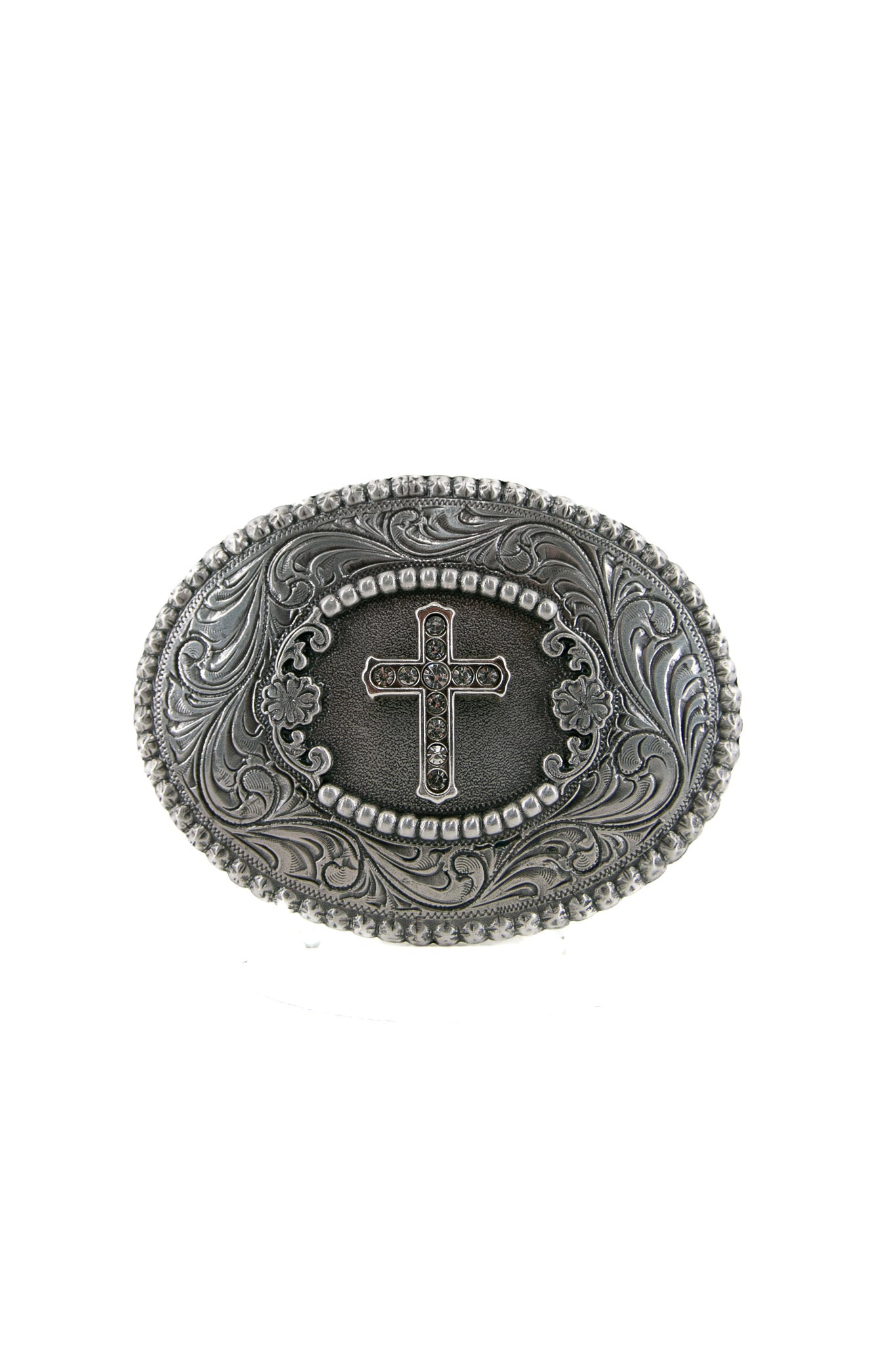 Blazin Roxx Oval Cross Rhinestone Belt Buckle 3756842C