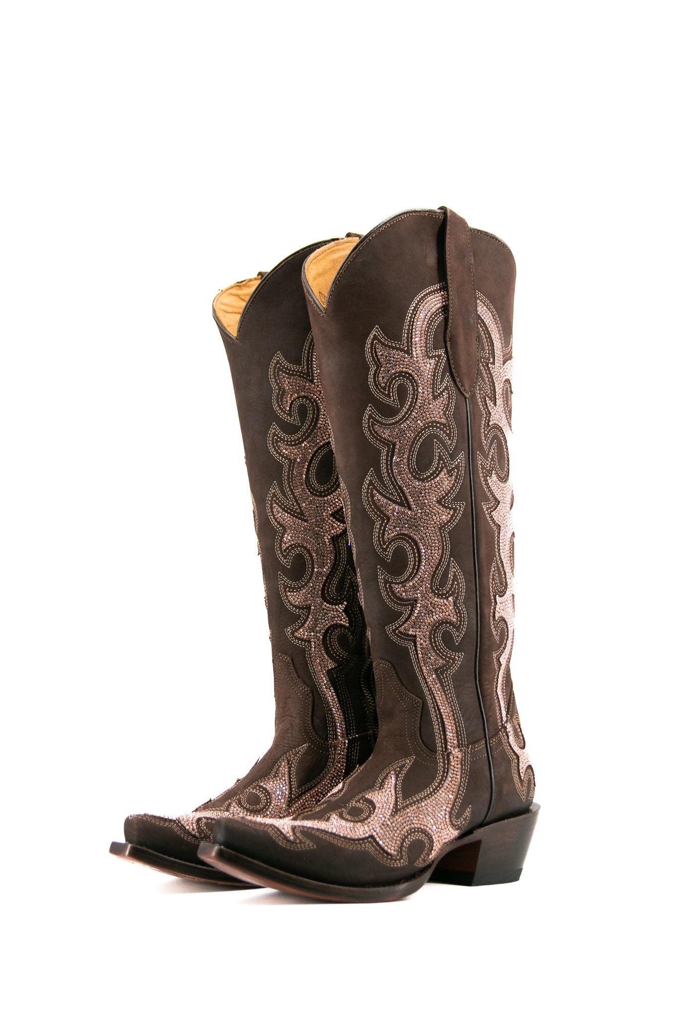 Azalea Rhinestone Nobuck Tall Cowgirl Boot