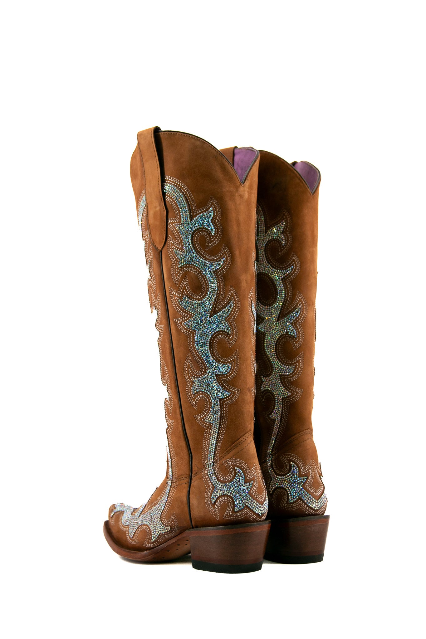 Azalea Rhinestone Nobuck Tall Cowgirl Boot