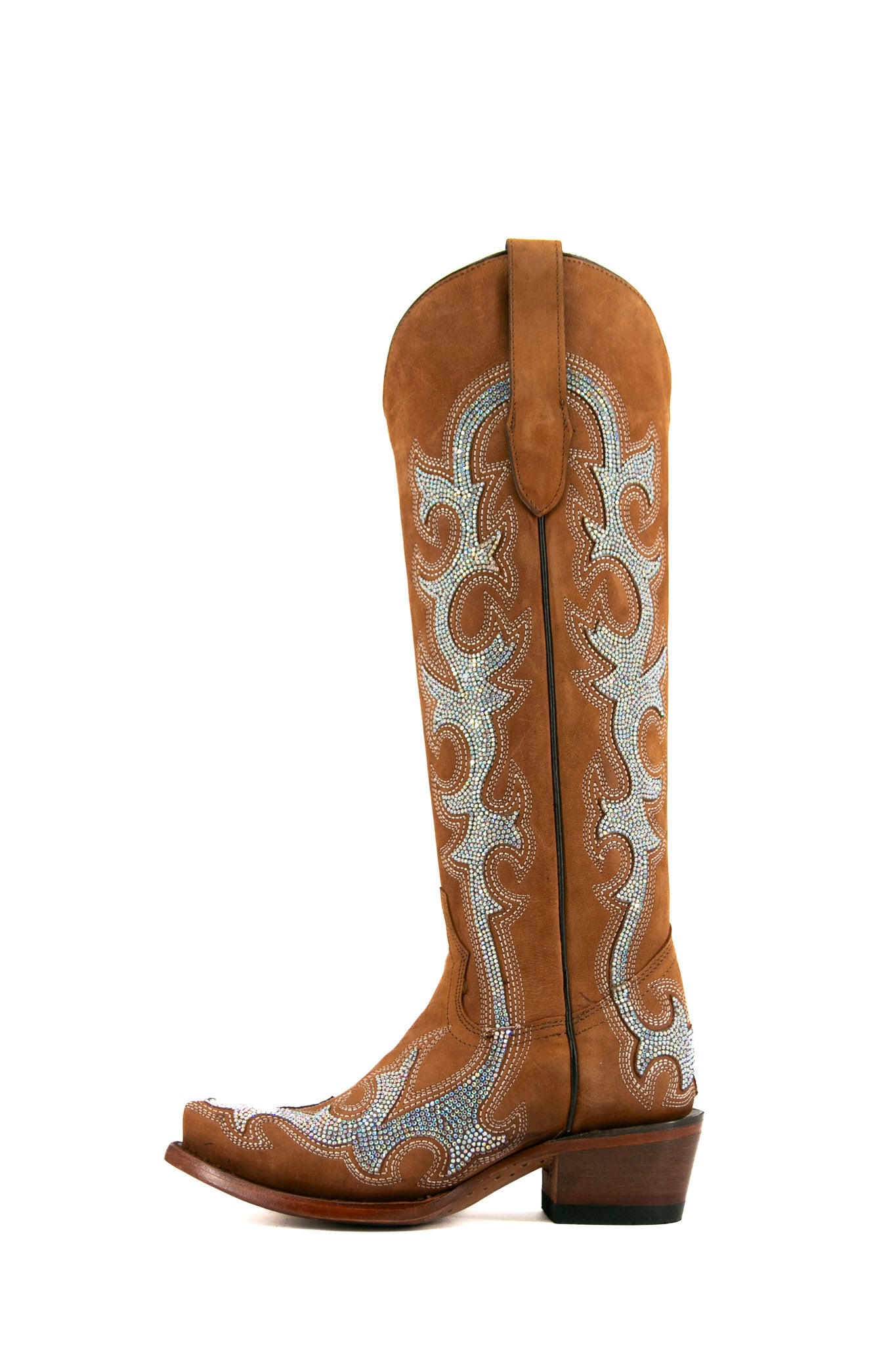 Azalea Rhinestone Nobuck Tall Cowgirl Boot