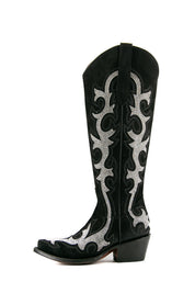 Azalea Rhinestone Nobuck Tall Cowgirl Boot