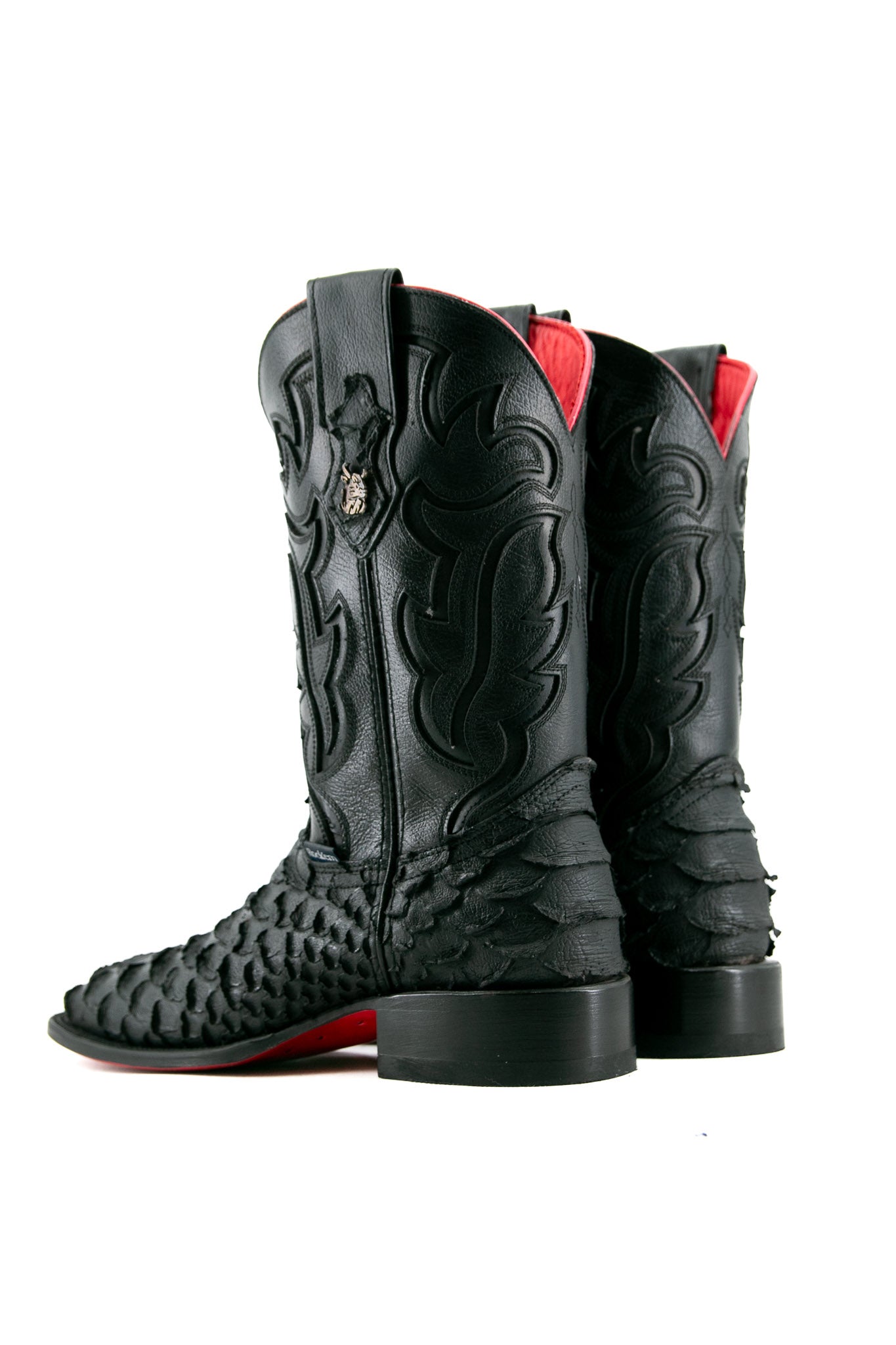 Viper Matte Black Red Bottom Square Toe Cowboy Boot – Rock'Em