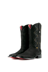 Bradley Nobuck Red Bottom Square Toe Cowboy Boot
