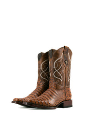 Caiman Belly Rodeo Toe Cowboy Boot