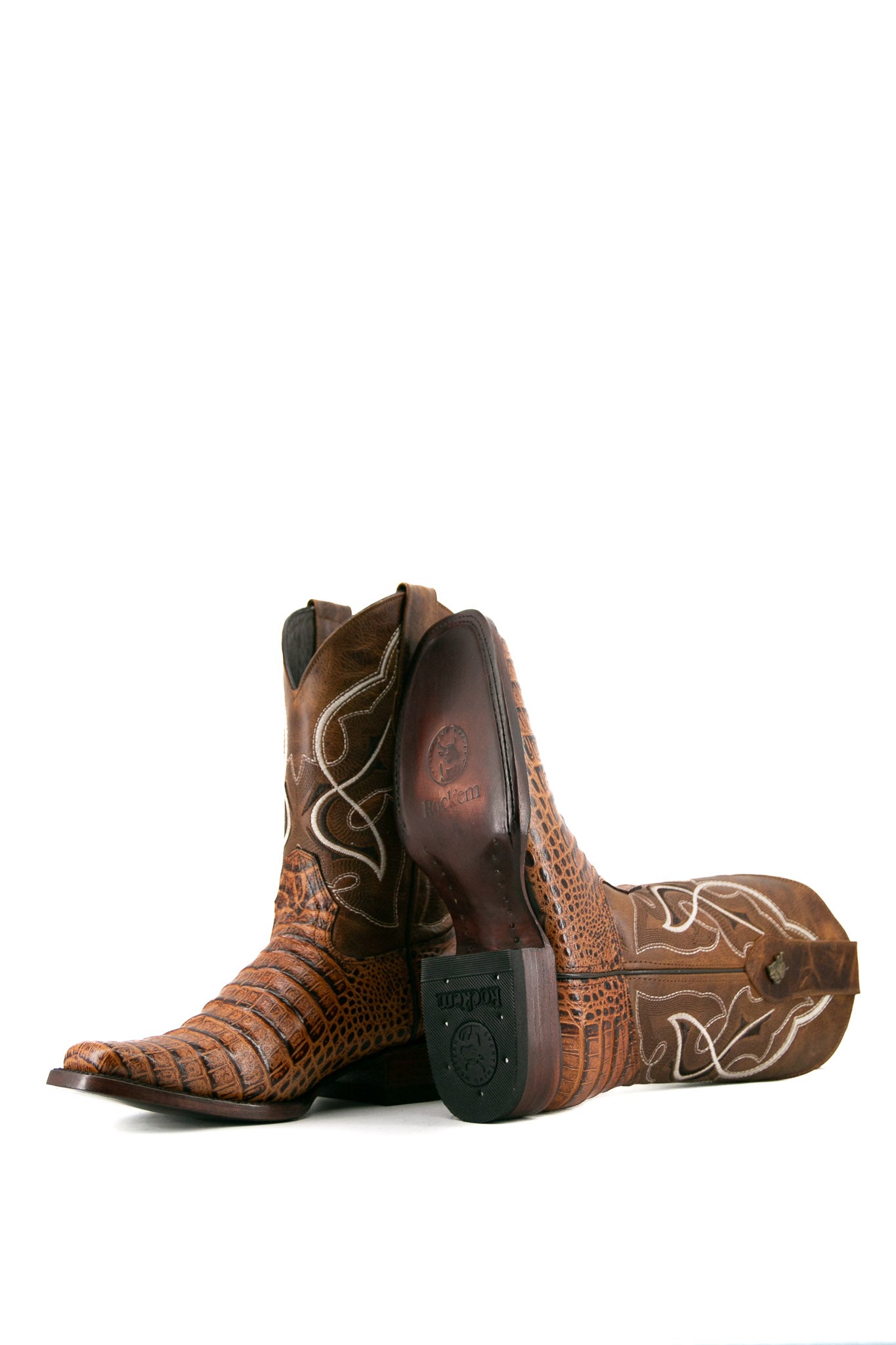 Caiman Belly Rodeo Toe Cowboy Boot