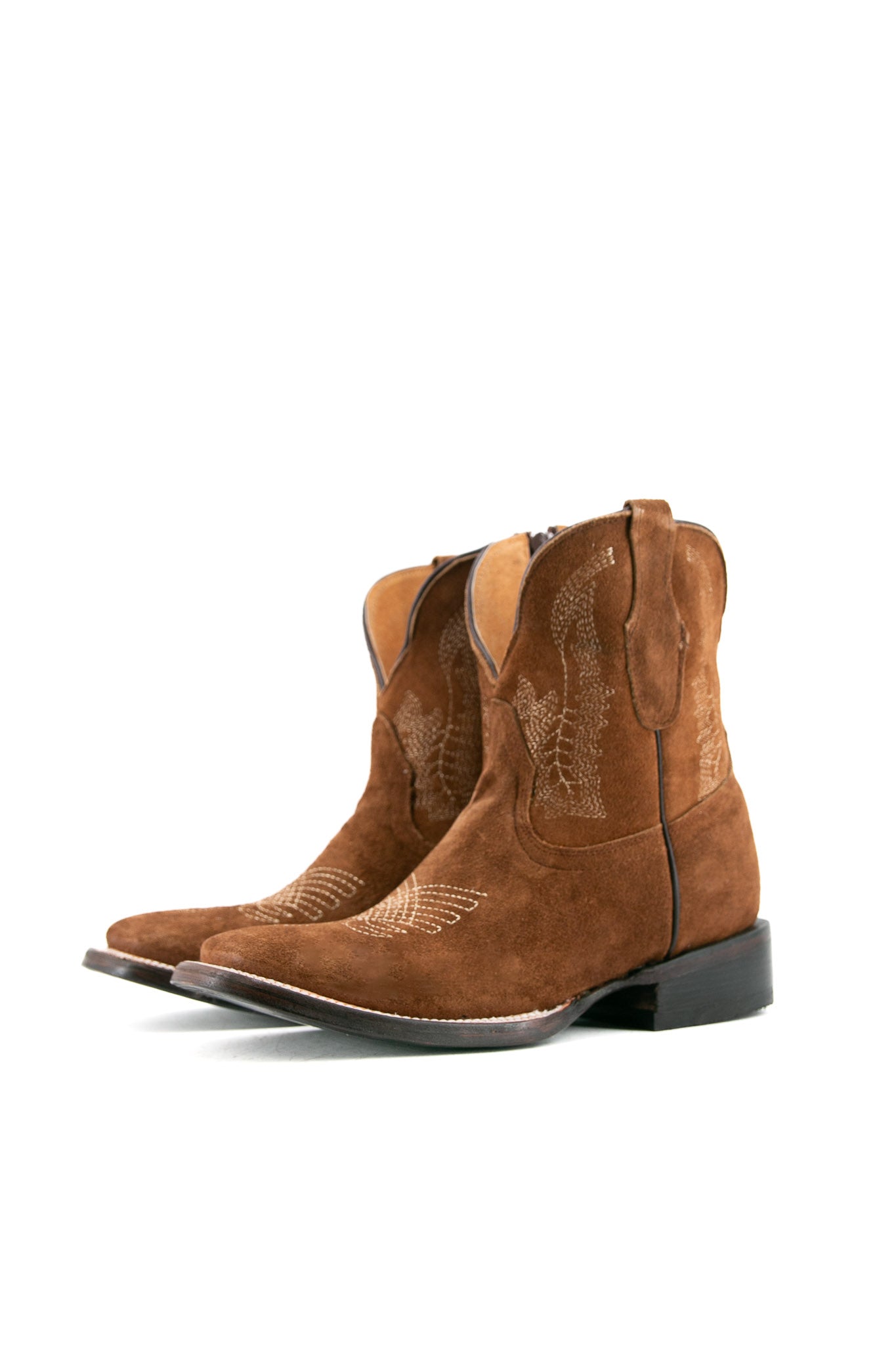 Josie Suede Square Toe Cowgirl Booties