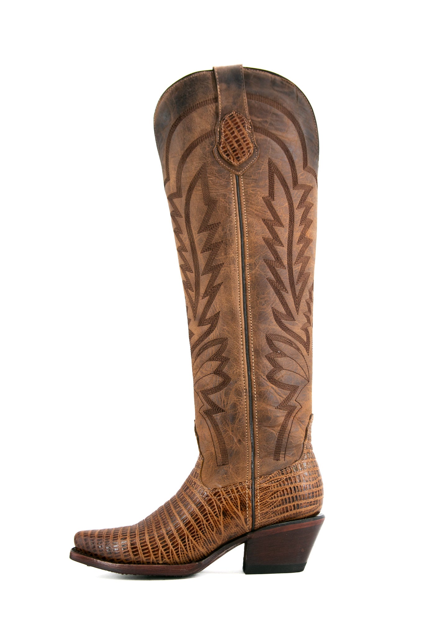 Arabella Lizard Tall Snip Toe Cowgirl Boot