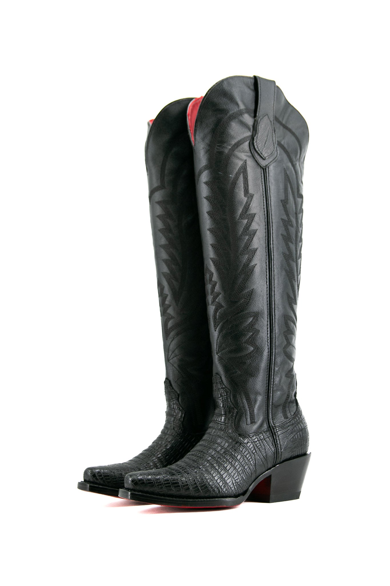 Arabella Lizard Tall Red Bottom Cowgirl Boot