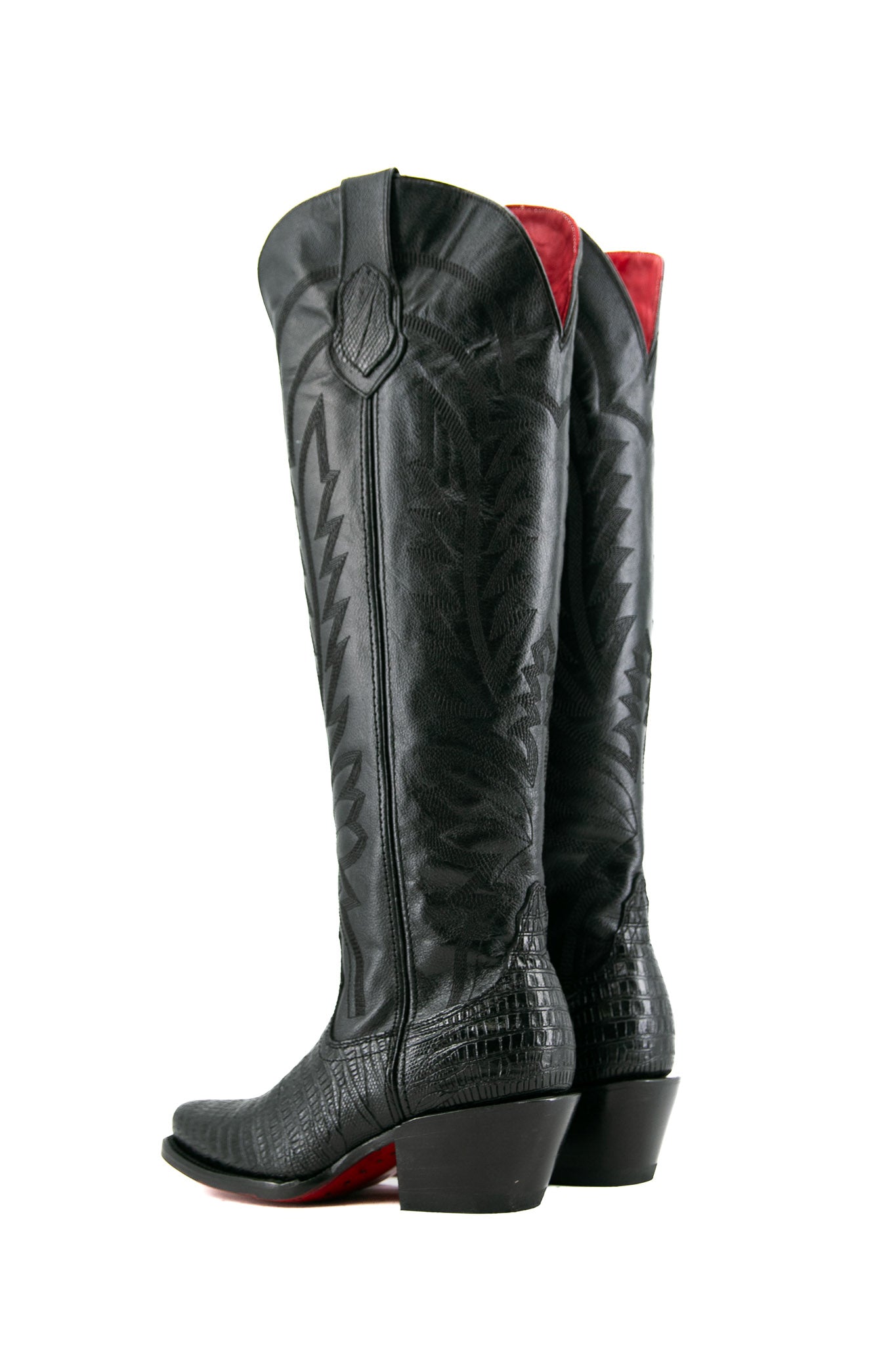 Arabella Lizard Tall Red Bottom Cowgirl Boot