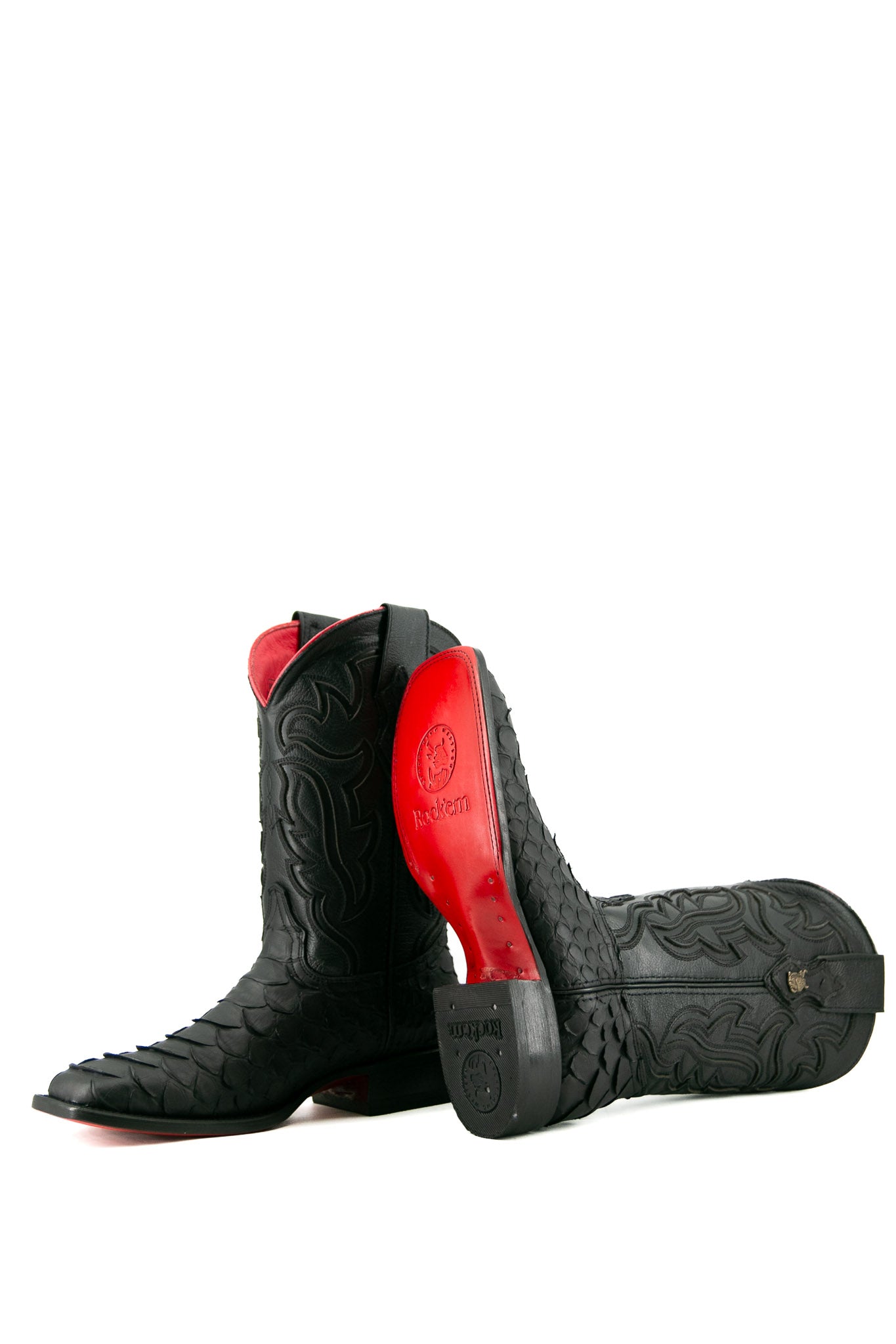 Shelby Python Red Bottom Square Toe Cowboy Boot