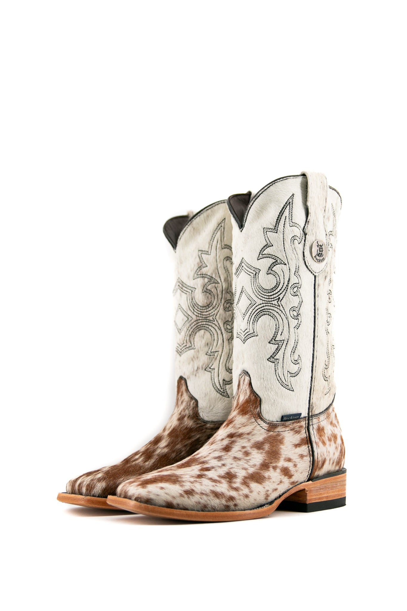 Katherine Square Toe Cowhide Cowgirl Boot Size 8.5 Box JW34