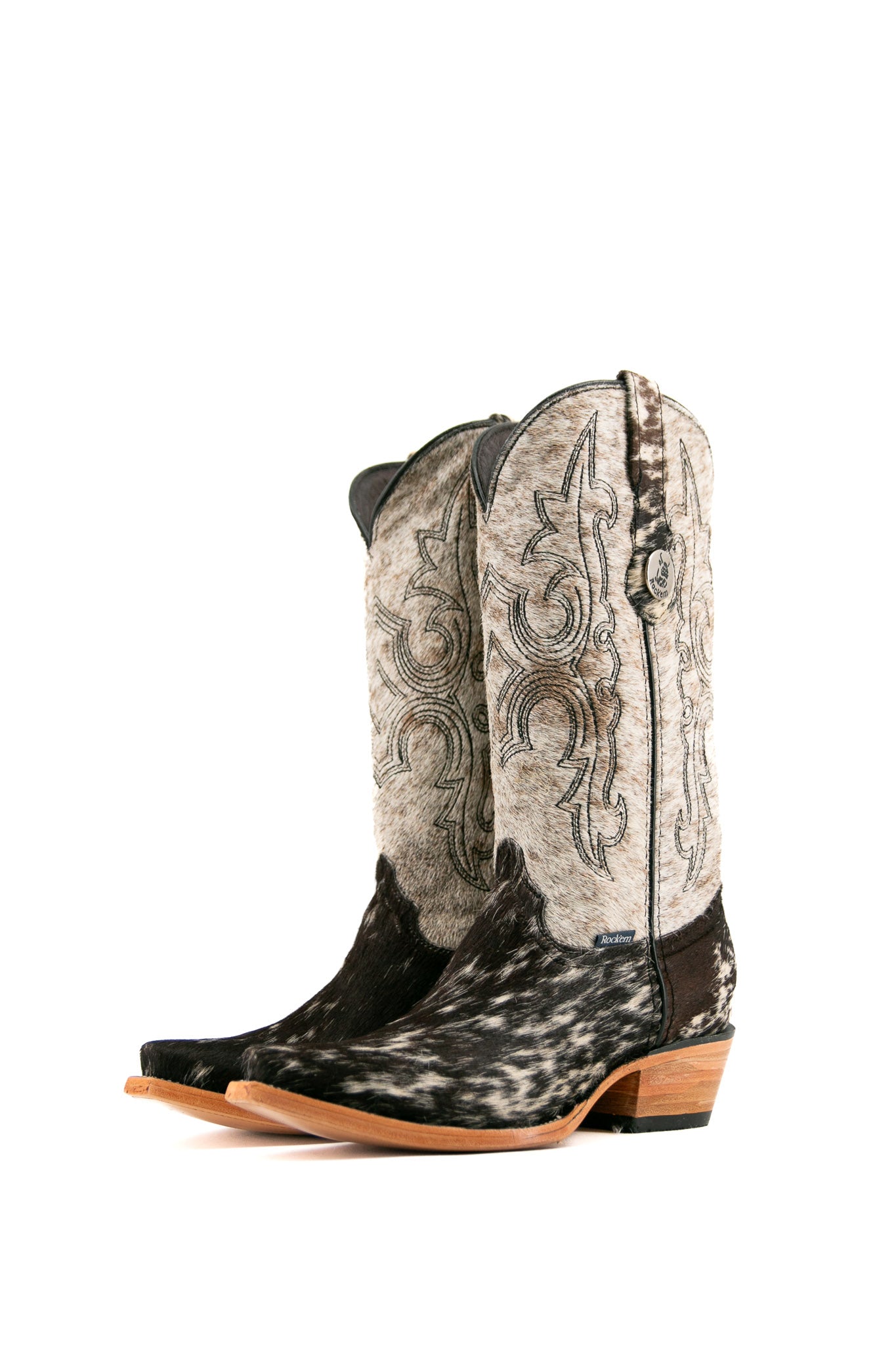 Katherine Snip Toe Cowhide Cowgirl Boot Size 8.5 Box JW33