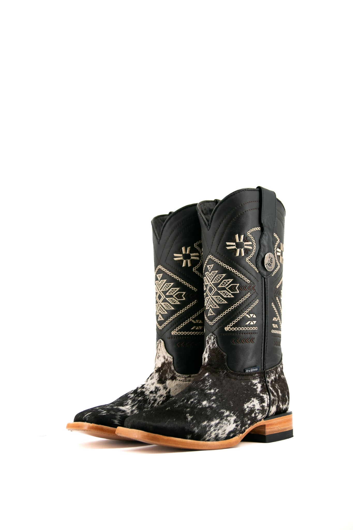 enamel square short boots（black,37） street_steel_square_toe_boots_