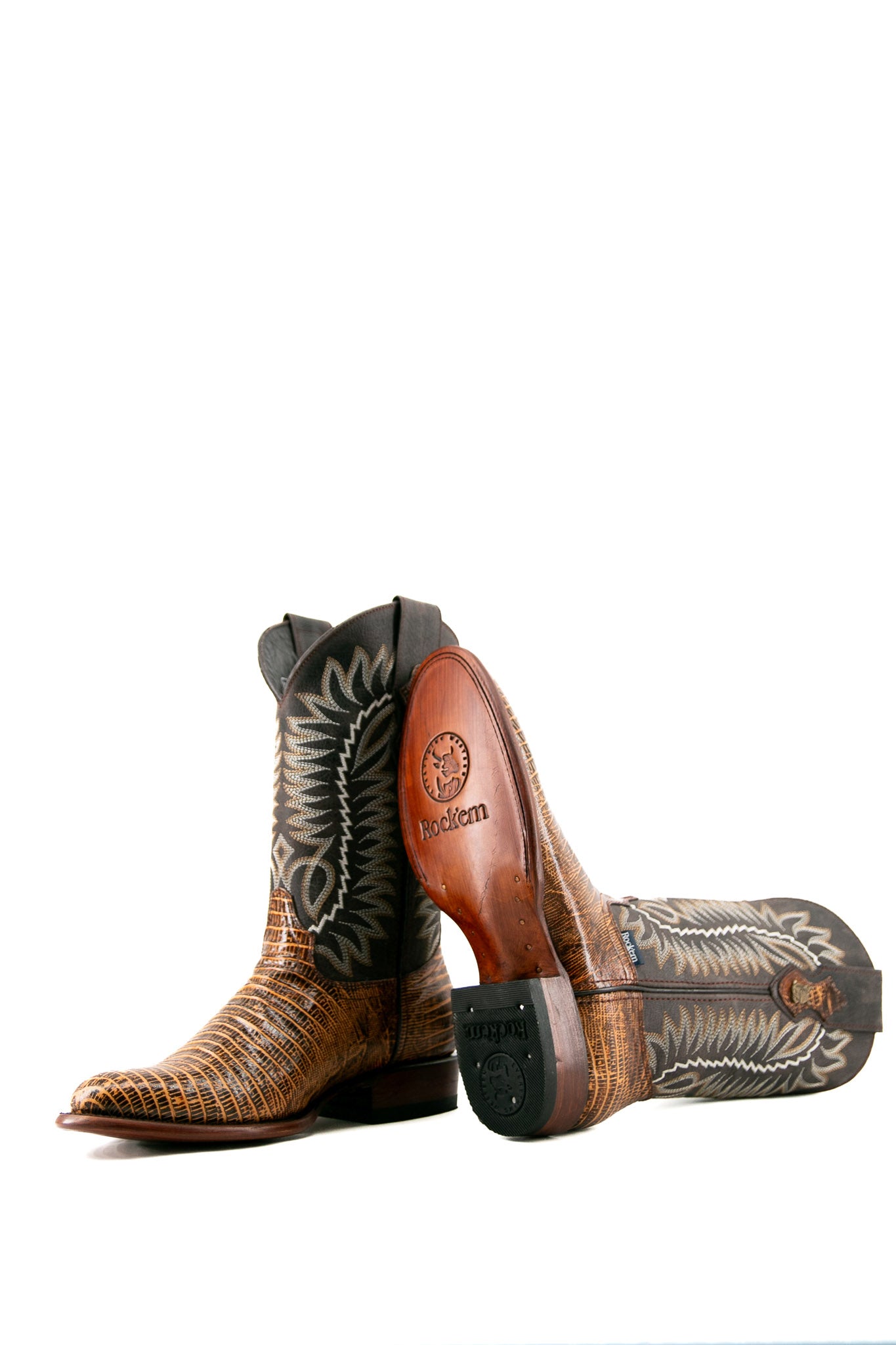 Lizard Round Toe Cowboy Boot