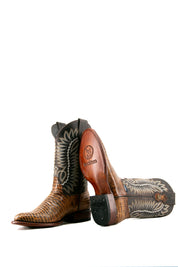 Lizard Round Toe Cowboy Boot