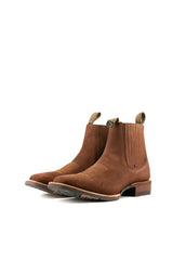Bessero Rubber Nobuck Square Toe Men's Ankle Boot