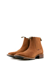 Bessero Rubber Nobuck Square Toe Men's Ankle Boot