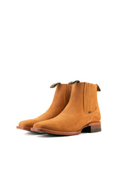 Bessero Leather Nobuck Square Toe Men's Ankle Boot