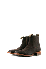 Bessero Leather Bull Neck Square Toe Men's Ankle Boot