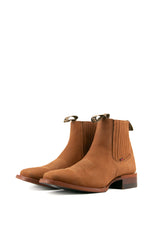 Bessero Leather Nobuck Square Toe Men's Ankle Boot