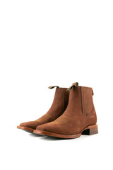 Bessero Leather Nobuck Square Toe Men's Ankle Boot