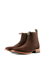 Bessero Leather Nobuck Square Toe Men's Ankle Boot