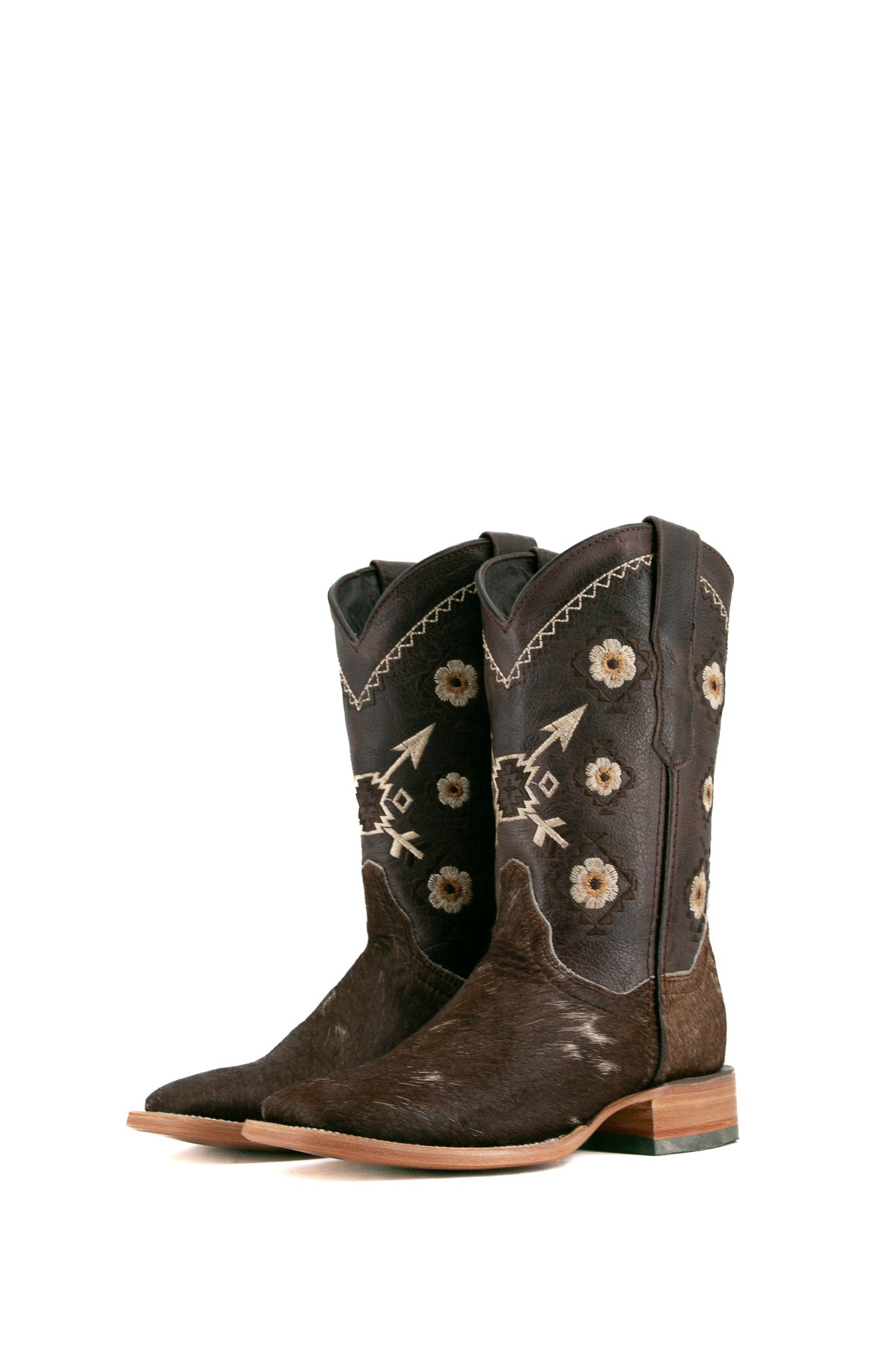 Women's Cowhide Square Toe Cowgirl Boot Size 7 Box JF16 FINAL SALE