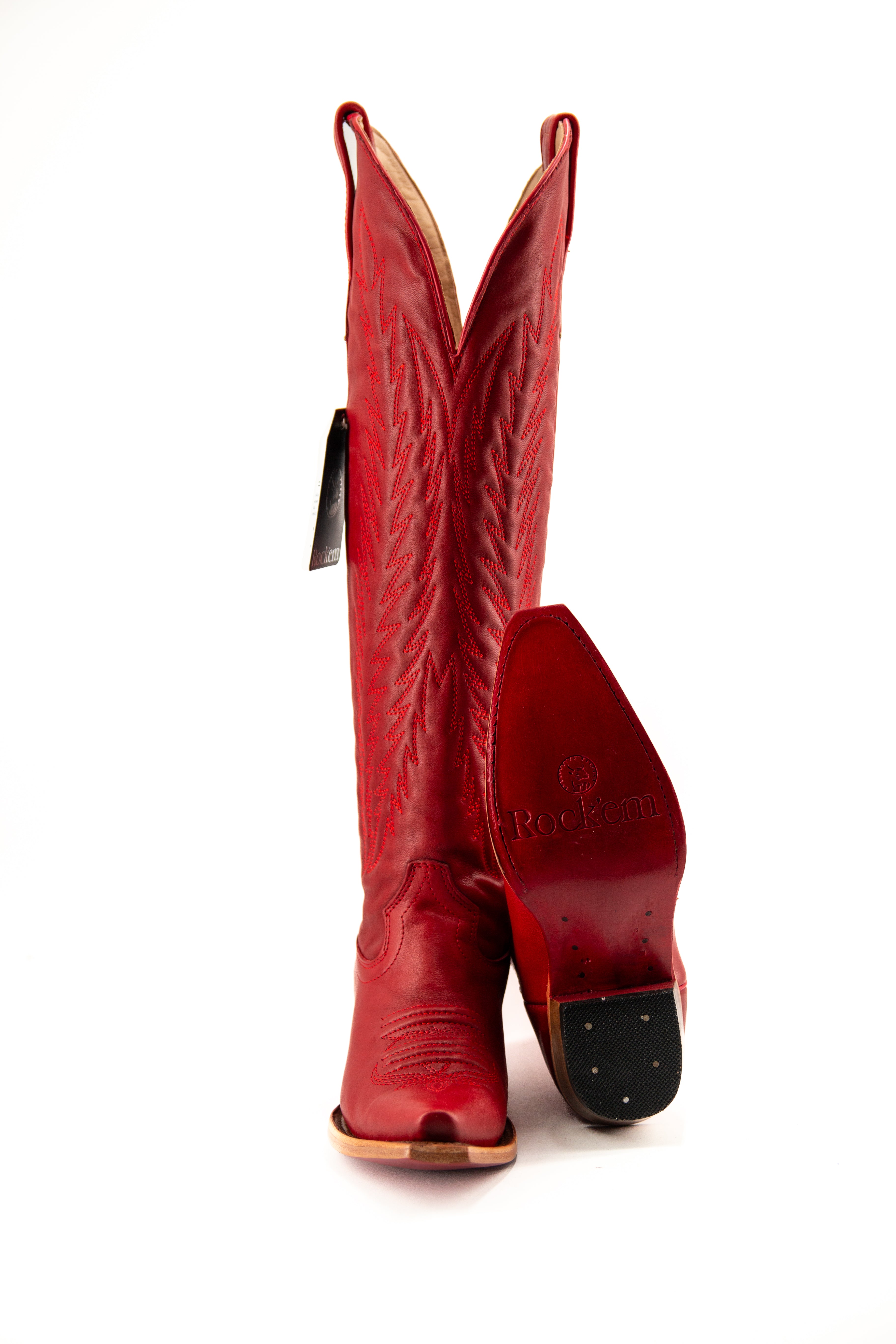 Valentina Tall Red Bottom Snip Toe Cowgirl Boot