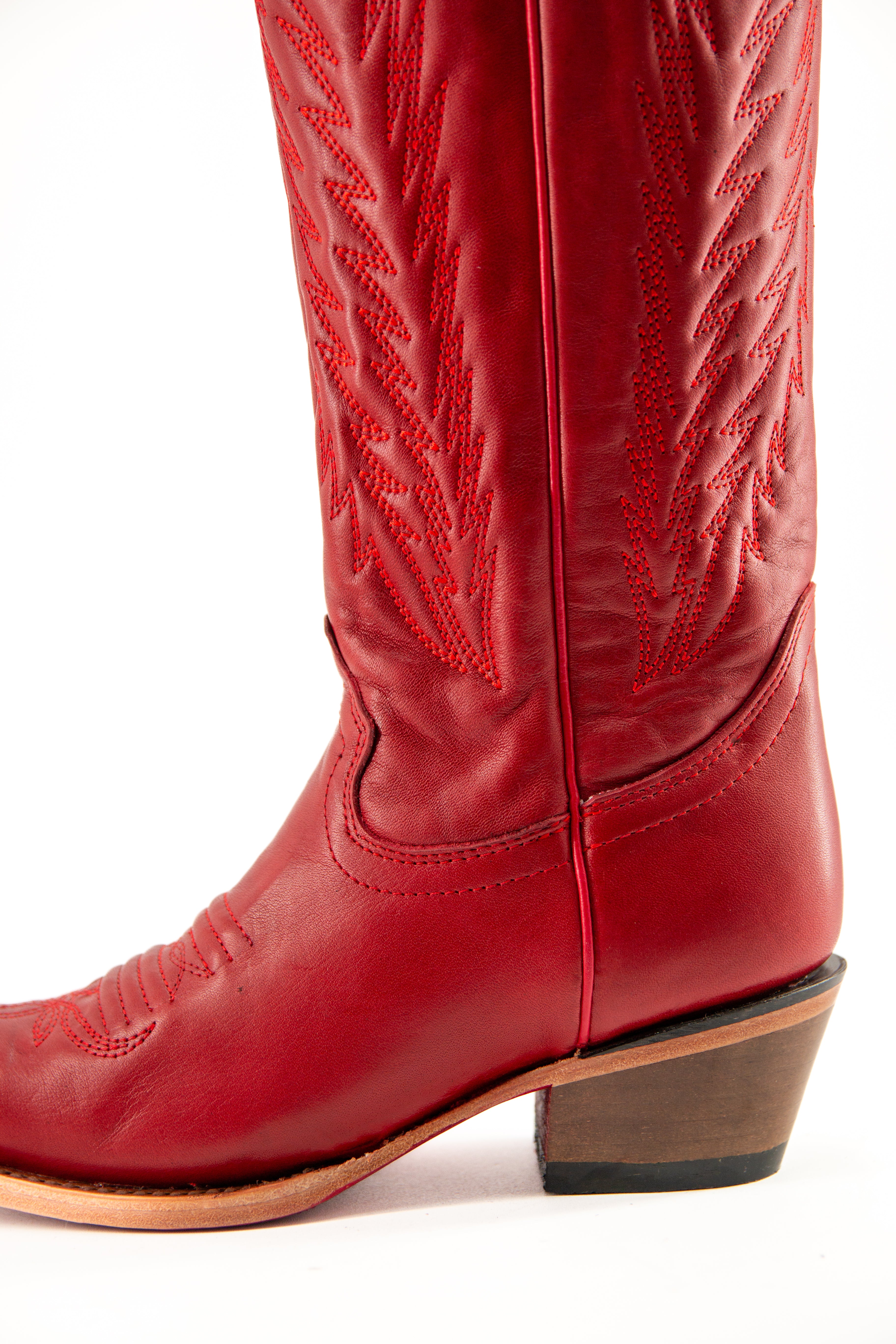Valentina Tall Red Bottom Snip Toe Cowgirl Boot