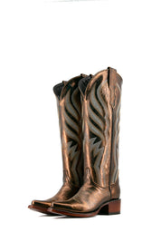 Selena Bronzed Tall Snip Toe Cowgirl Boot