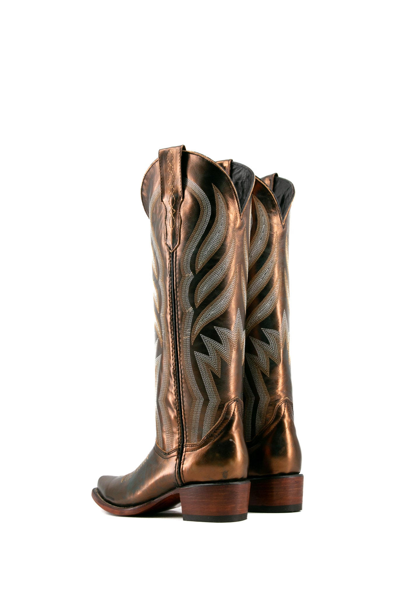 Selena Bronzed Tall Snip Toe Cowgirl Boot