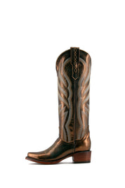 Selena Bronzed Tall Snip Toe Cowgirl Boot