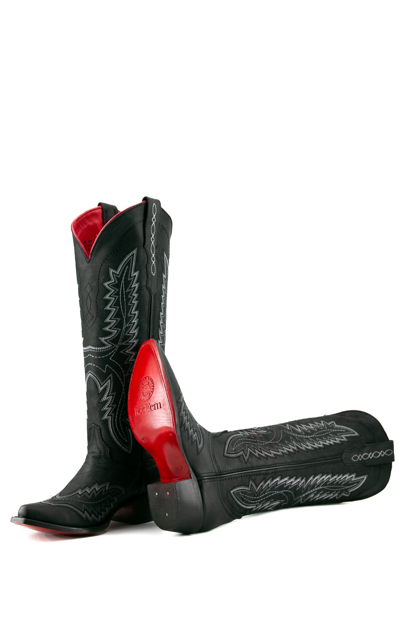 Romina Red Bottom Tall Snip Toe Cowgirl Boot