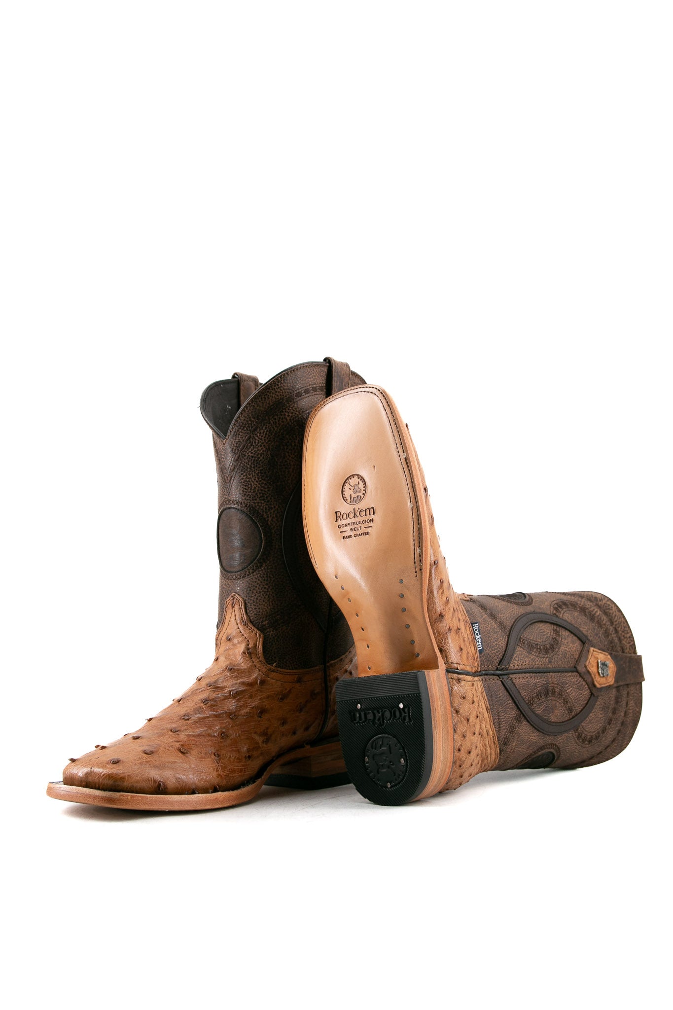 Exotic Ostrich Square Toe Cowboy Boot