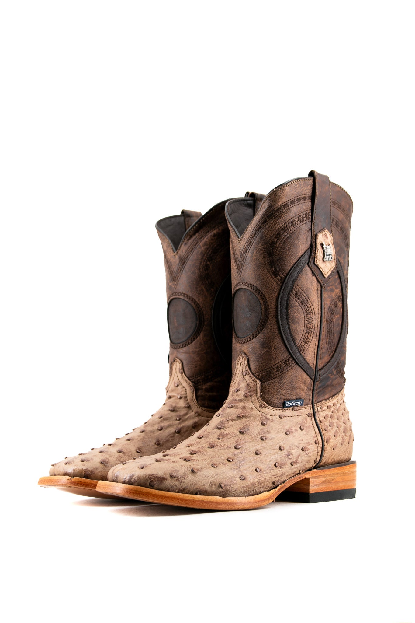 Exotic Ostrich Square Toe Cowboy Boot