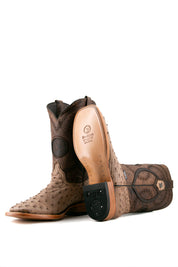 Exotic Ostrich Square Toe Cowboy Boot