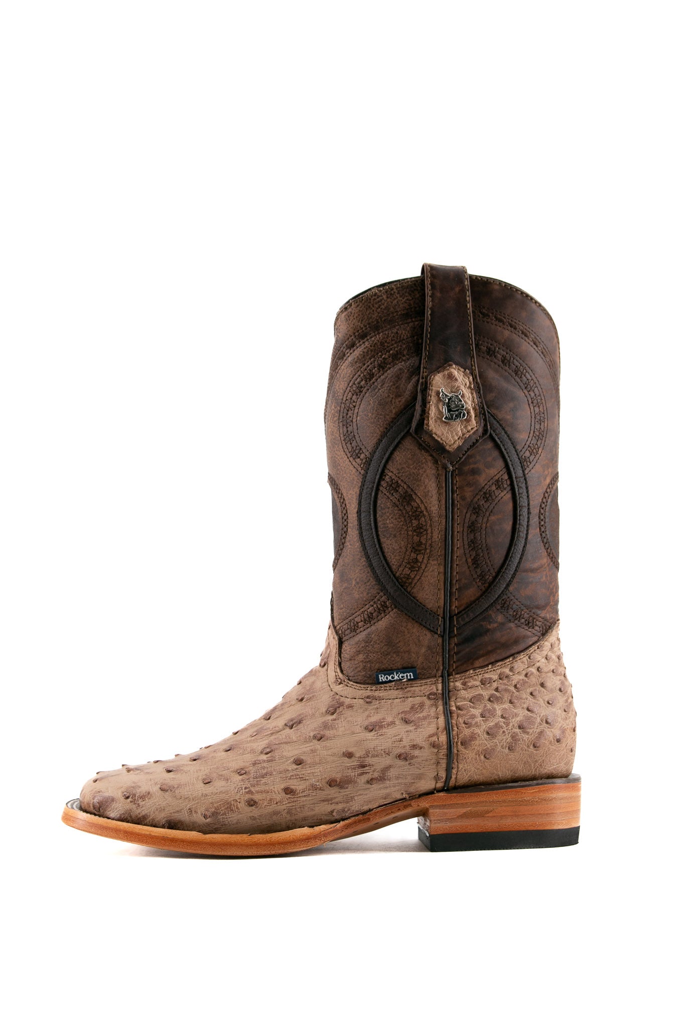 Exotic Ostrich Square Toe Cowboy Boot