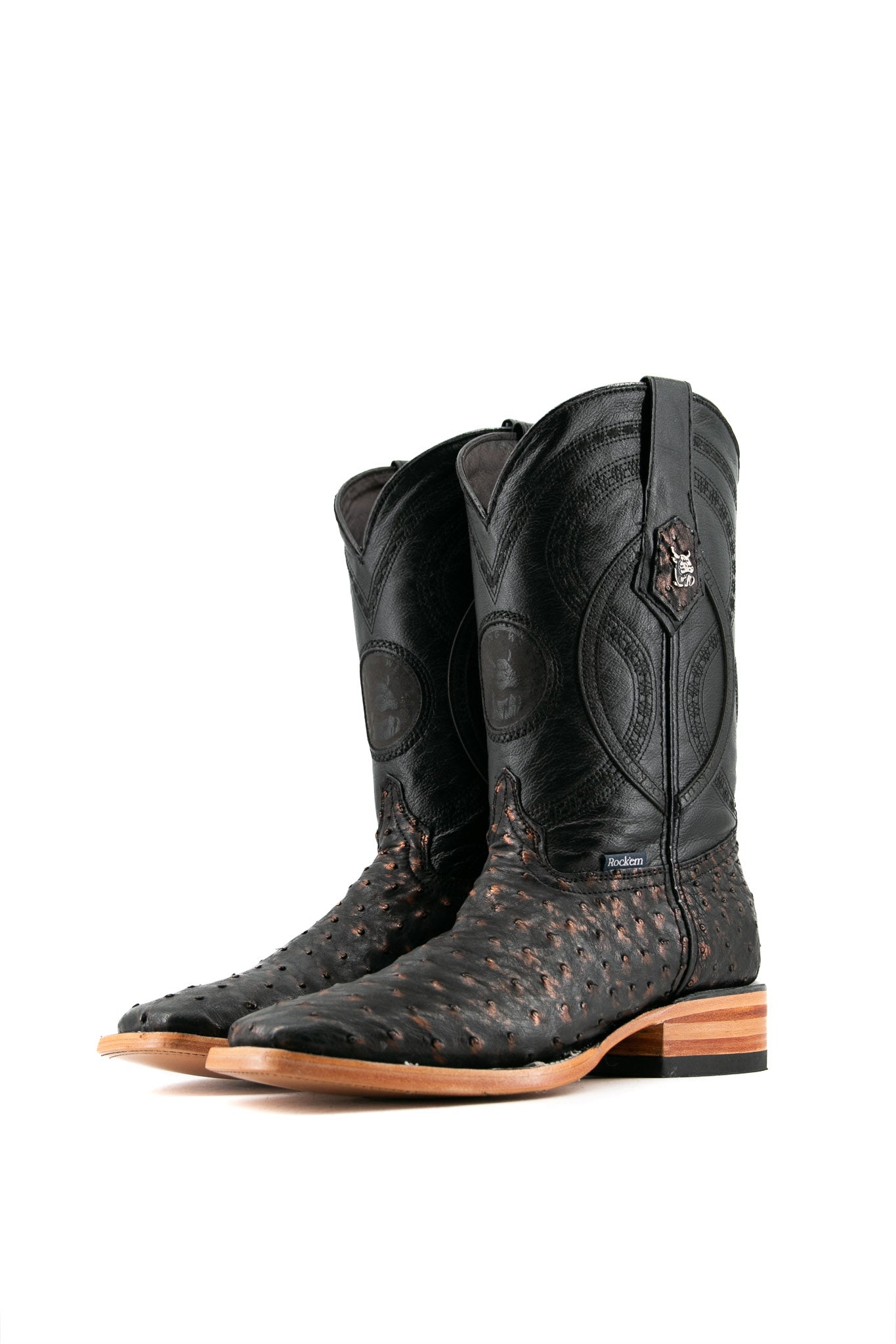 Exotic Ostrich Square Toe Cowboy Boot