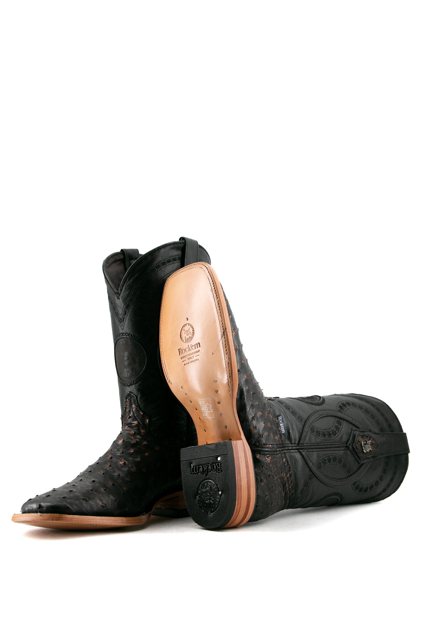 Exotic Ostrich Square Toe Cowboy Boot