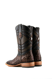 Exotic Caiman Tail Square Toe Cowboy Boots