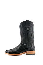 Exotic Caiman Tail Square Toe Cowboy Boots