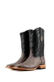 Exotic Caiman Crocodile Square Toe Cowboy Boot