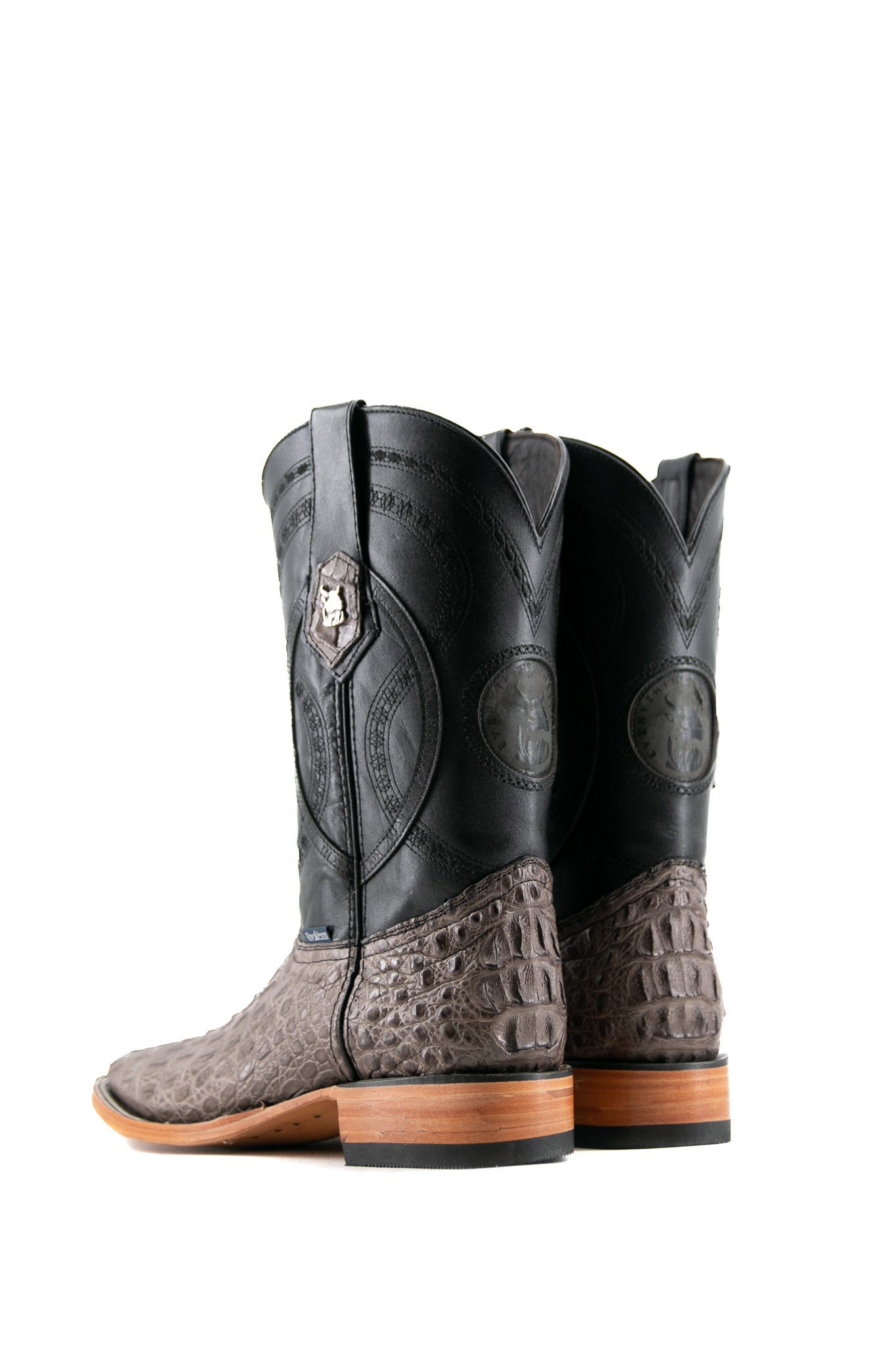 Exotic Caiman Crocodile Square Toe Cowboy Boot