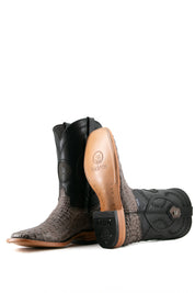 Exotic Caiman Crocodile Square Toe Cowboy Boot