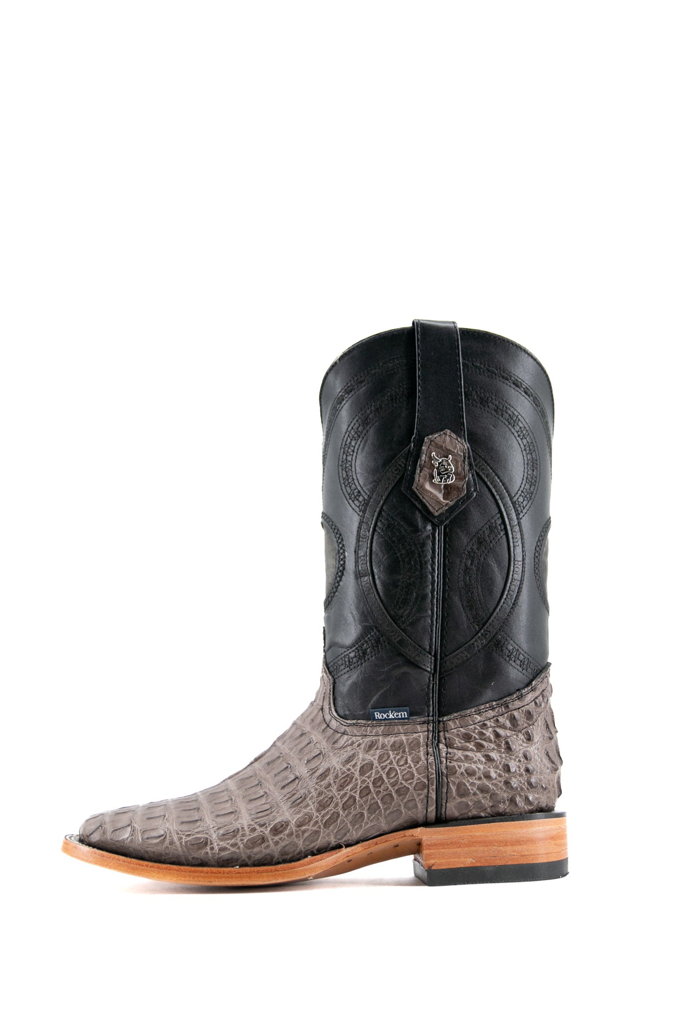 Exotic Caiman Crocodile Square Toe Cowboy Boot