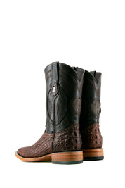 Exotic Caiman Crocodile Square Toe Cowboy Boot