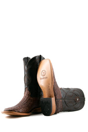 Exotic Caiman Crocodile Square Toe Cowboy Boot