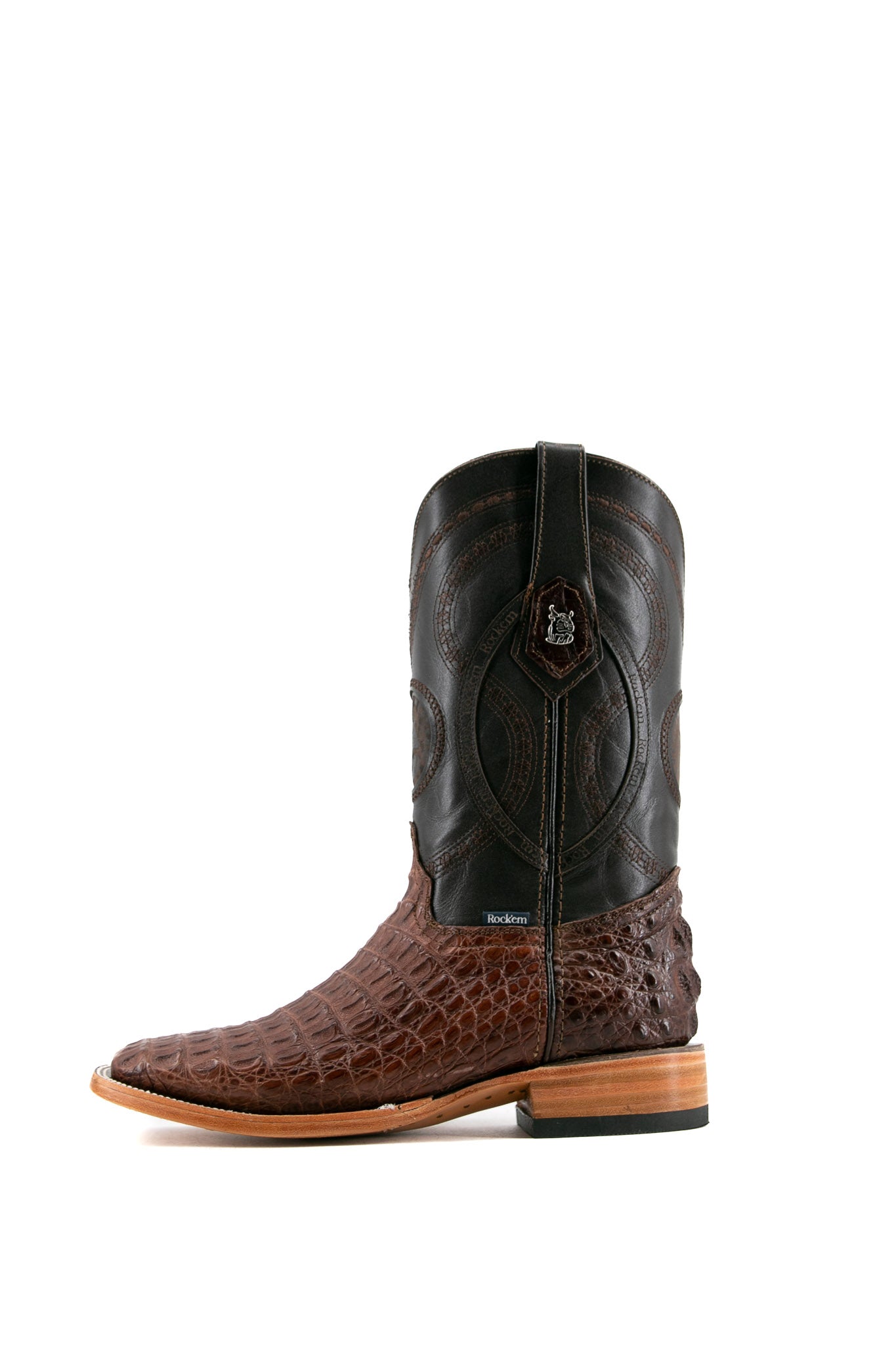 Exotic Caiman Crocodile Square Toe Cowboy Boot