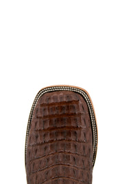 Exotic Caiman Crocodile Square Toe Cowboy Boot